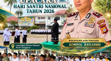 Kapolres Aceh Tenggara Diwakili Wakapolres Aceh Tenggara Hadiri Upacara Hari Santri Nasional 2026, Santri Menguatkan Negeri Menuju Indonesia Emas